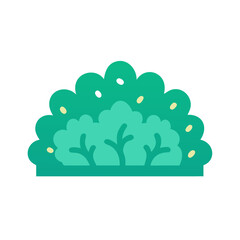 Bush Icon Representing Garden Vegetation and Landscaping