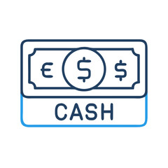 Cash with Dollar Symbol Icon Representing Financial Transaction and Currency