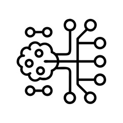 Circuit Branch Icon Representing Neural Data Transfer and AI Processing