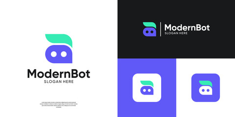 Assistant Bot logo icon vector. Modern robot tech logo template.