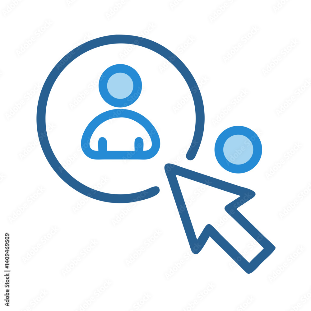 Poster Click Interaction Icon Representing User Behavior and Digital Engagement