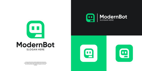 Assistant Bot logo icon vector. Modern robot tech logo template.