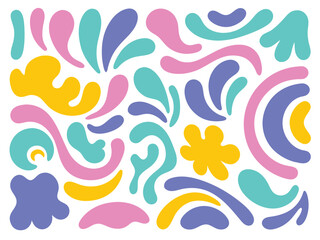 Colorful Abstract Organic Shapes – Liquid Fluid Elements for Modern Design
