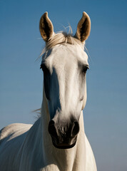 Close - up portrait of a white horse