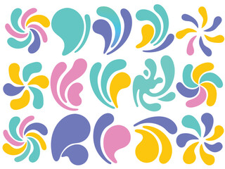 Colorful Abstract Organic Shapes – Liquid Fluid Elements for Modern Design
