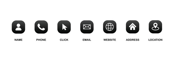 Collection of business card icons in various styles