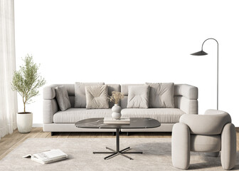 Free PNG wallpaper mockup in Interior Living Room, Elegant and Modern Living Room Design with...