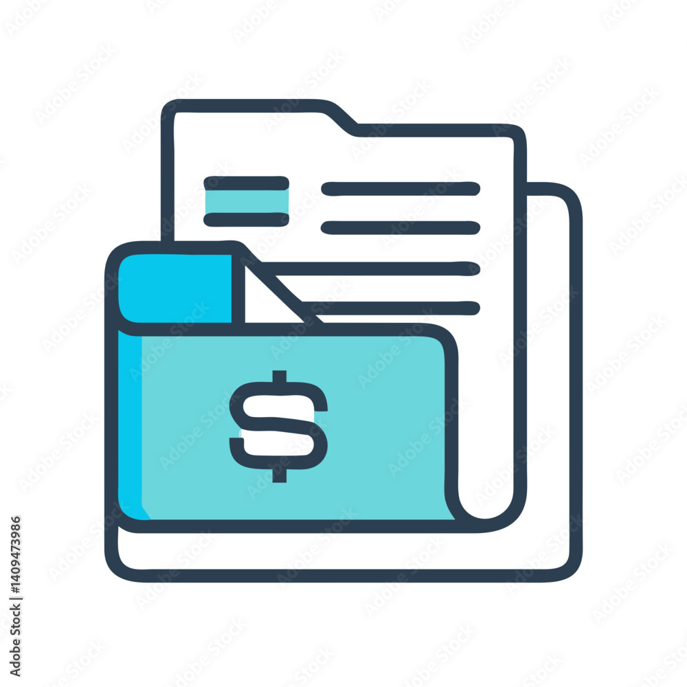 Aufkleber folder with receipt icon representing financial records and expense management