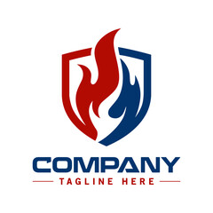 Fire shield, icon Oil, gas and energy logo