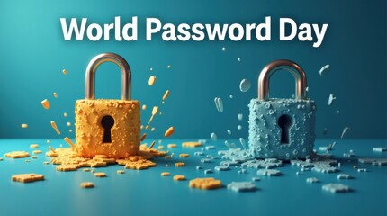 World password day celebration online security awareness digital environment colorful visuals creative concept