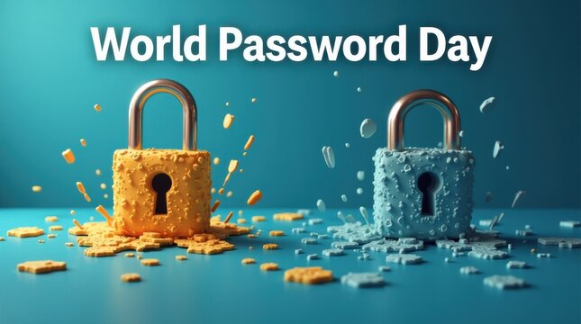 World password day celebration online security awareness digital environment colorful visuals creative concept