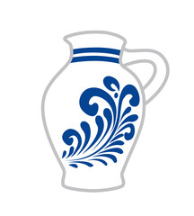 ein Apfelwein Bembel: dekorativ bemalter Tonkrug, typisch in Hessen, transparent ohne Hintergrund 