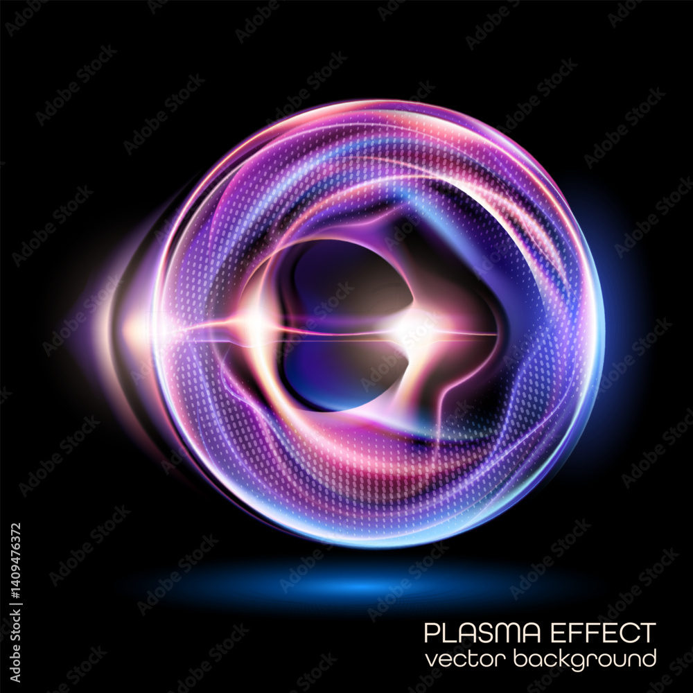 Poster abstract 3d vector sphere. deep vector background with neon effects and soft geometry reminiscent of