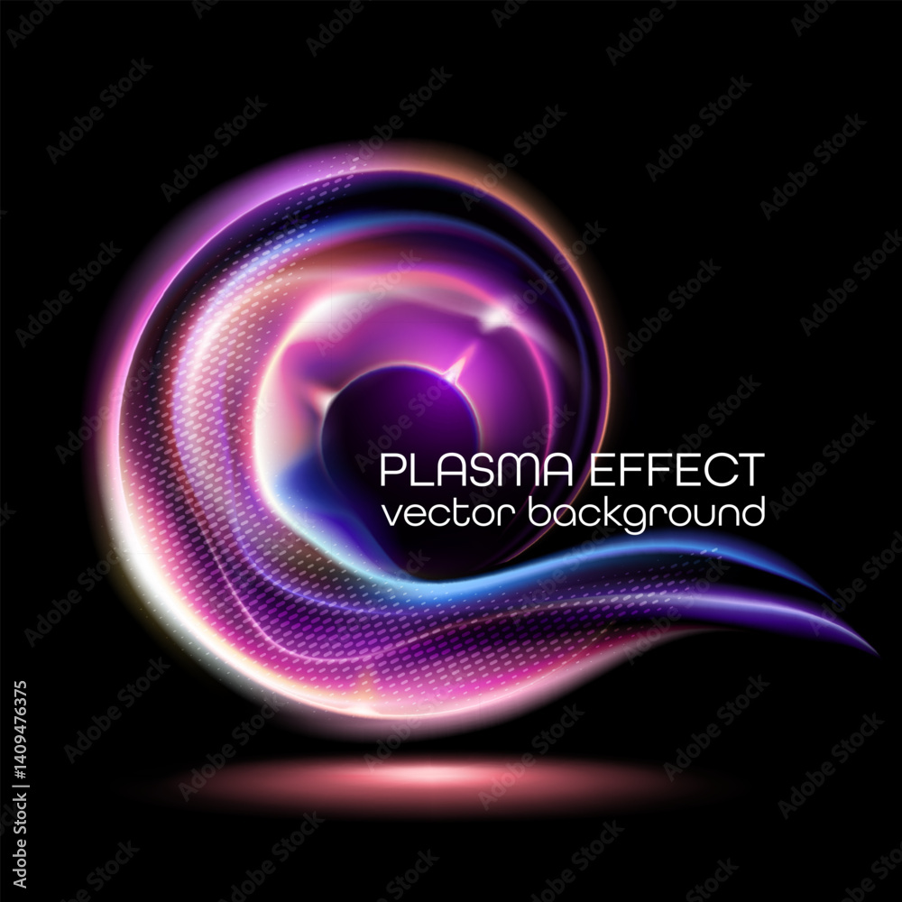 Poster vector composition with pulsation effect and neon waves. abstract 3d sphere. perfect for technologic