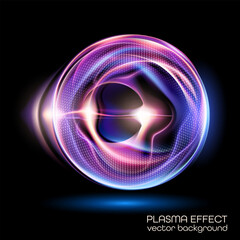 Abstract 3d vector sphere. Deep vector background with neon effects and soft geometry reminiscent of smoke, water or digital flow. Used in digital and web design.