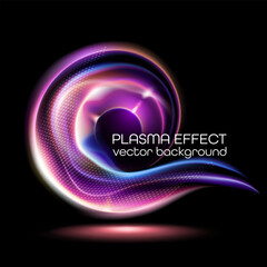 Vector composition with pulsation effect and neon waves. Abstract 3d sphere. Perfect for technological and musical visualizations.