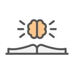 knowledge filled outline icon. open book color line illustration.
