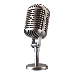 Vintage microphone isolated on transparent background