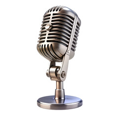 Fototapeta premium Vintage microphone isolated on transparent background