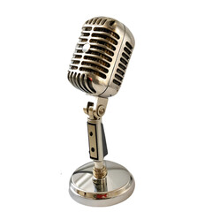 Fototapeta premium Vintage microphone isolated on transparent background