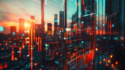 Fototapeta premium Industrial real estate market trends and statistics on a digital screen. minimalist,