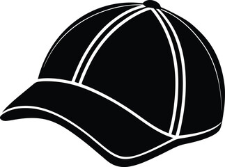Golf Hat Silhouette Black Vector | Sports Cap, Outdoor Game & Athlete Style Design