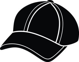 Golf Hat Silhouette Black Vector | Sports Cap, Outdoor Game & Athlete Style Design