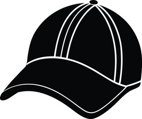 Golf Hat Silhouette Black Vector | Sports Cap, Outdoor Game & Athlete Style Design