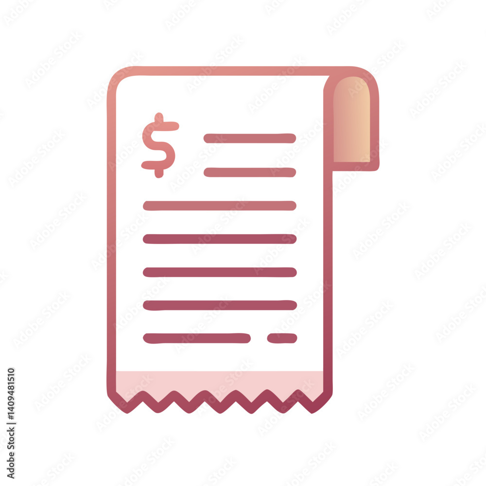 Poster long receipt icon representing transaction record