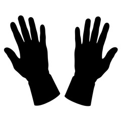 Obraz premium Silhouette of gloves against white background, minimalistic design