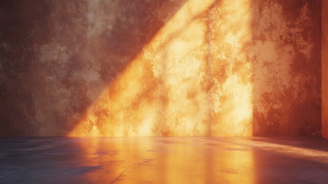 Glowing backdrop with spotlight and blank wall.