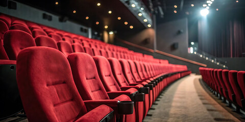 Empty Red Cinema Seats Await Moviegoers