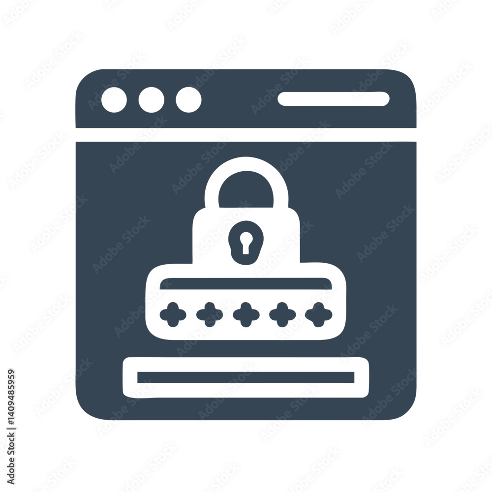 Poster Password Screen Icon Representing Secure Authentication