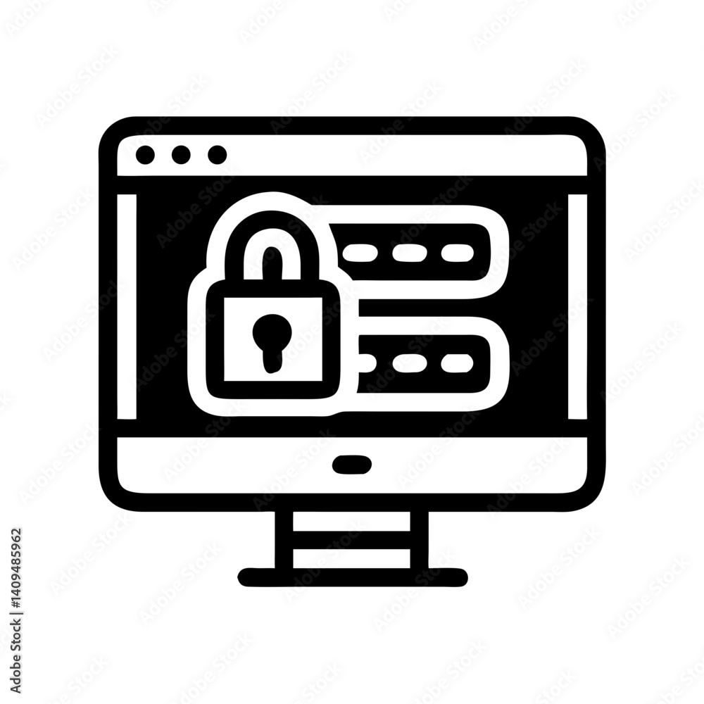 Poster Password Screen Icon Representing Secure Authentication