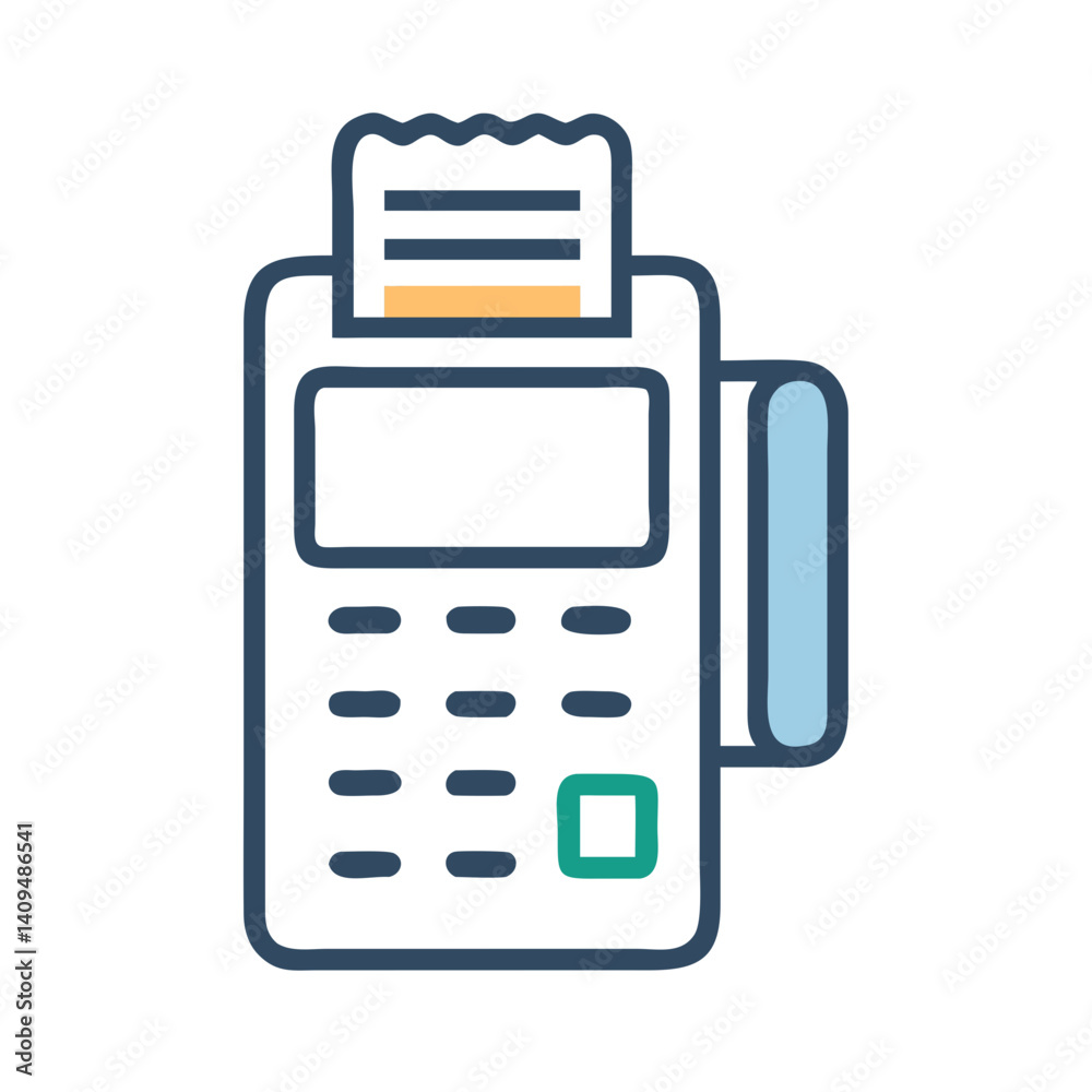 Poster pos machine icon representing payment terminal