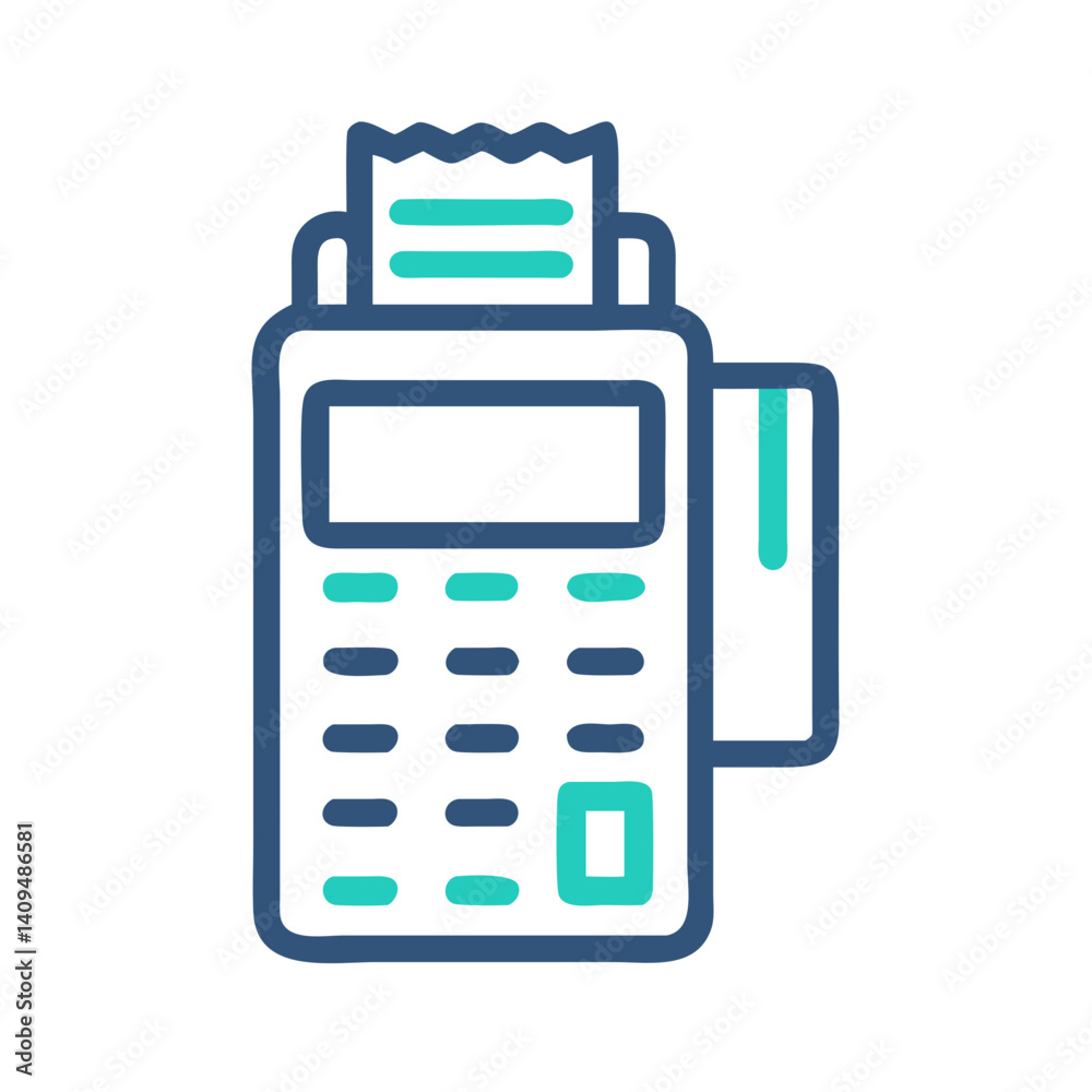 Poster pos machine icon representing payment terminal