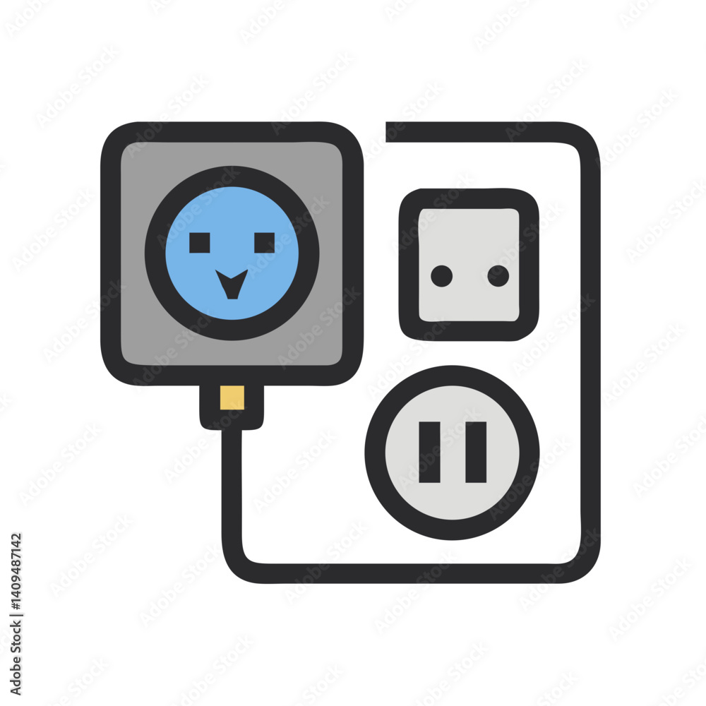 Poster Power Socket Icon Representing Energy Access Point