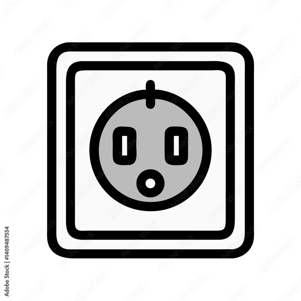 Poster Power Socket Icon Representing Energy Access Point