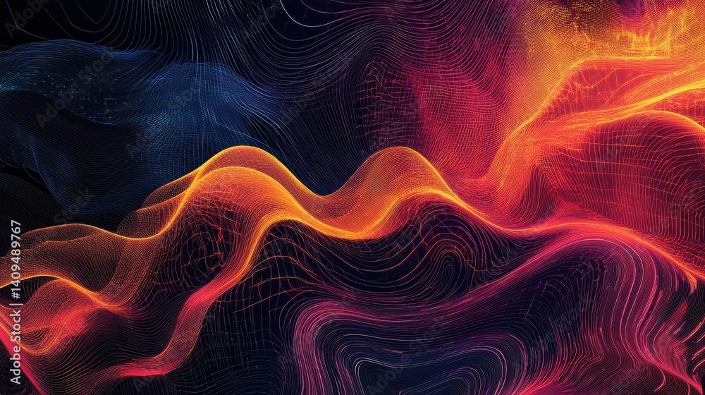 Poster big data flow technology and science vector background, tech abstraction with lines electronics and 