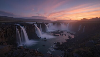 niagara falls at sunset