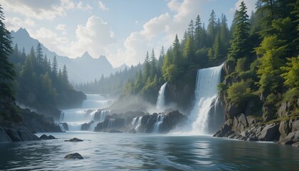 waterfall in yosemite national park