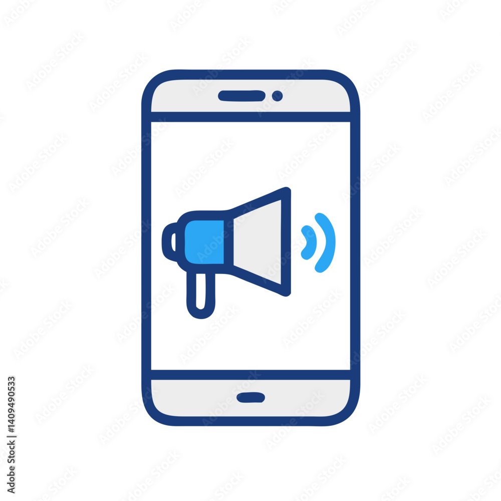 Poster Smartphone Speaker Icon Representing Mobile Audio Output