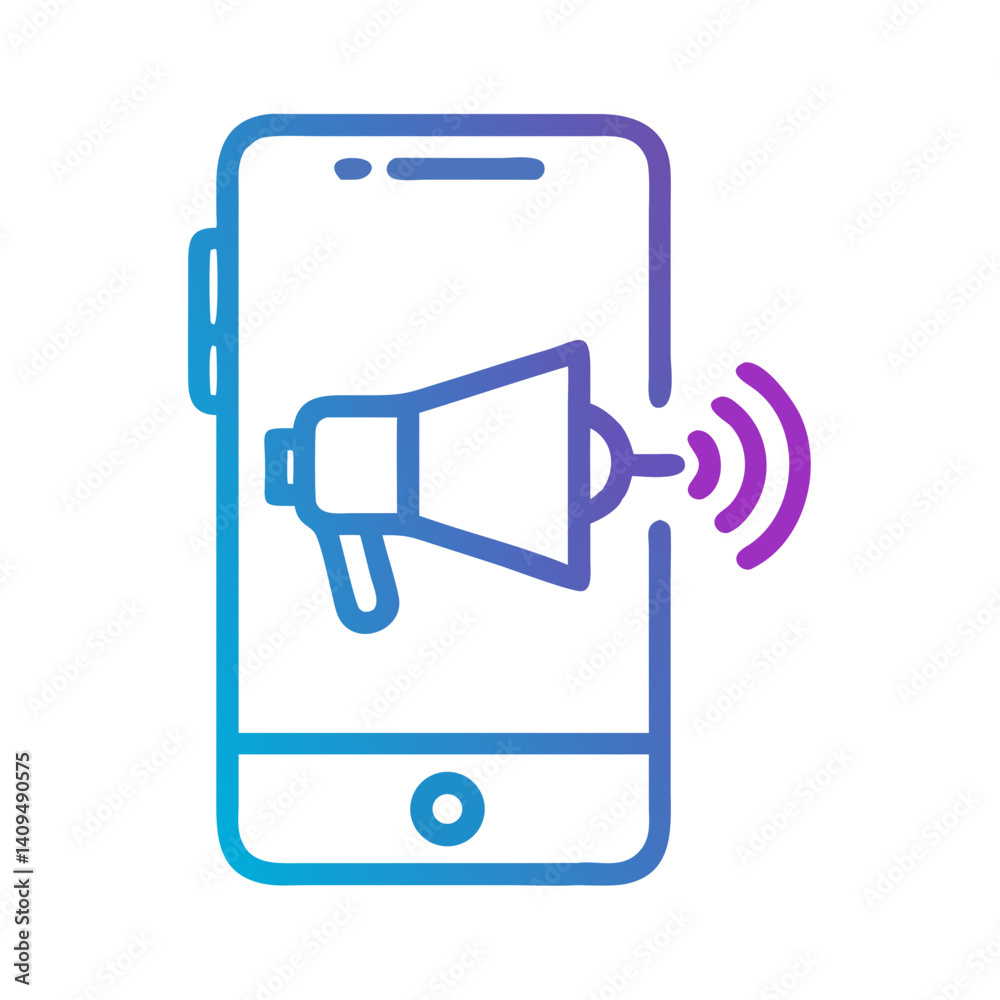 Poster Smartphone Speaker Icon Representing Mobile Audio Output
