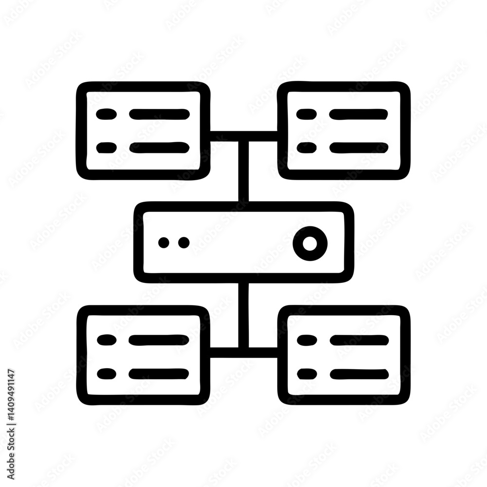 Poster Stacked Servers Icon Representing Data Management