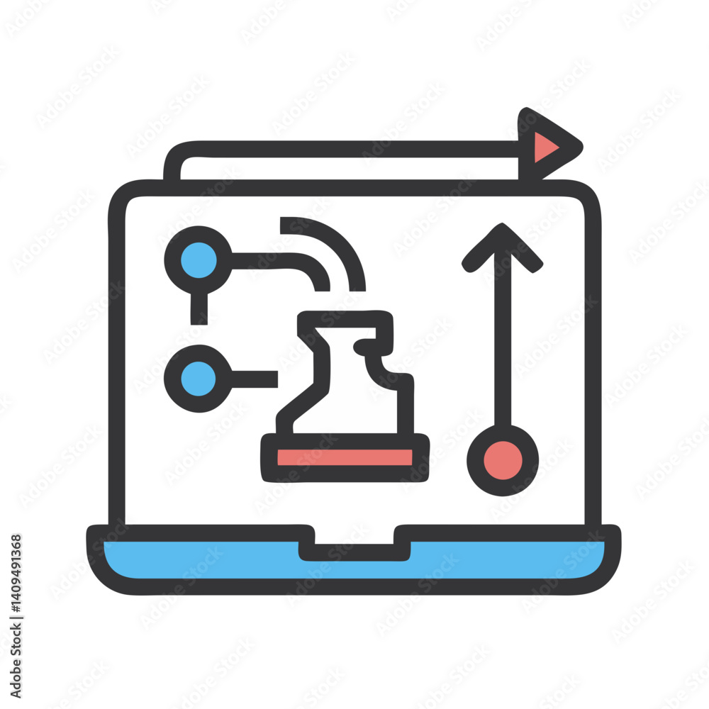 Fototapete strategy planning icon representing digital workflow