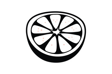 Simplified Black And White Orange Slice Minimalist Fruit Design Graphic For Modern Kitchen Decor And Healthy Lifestyle Concepts