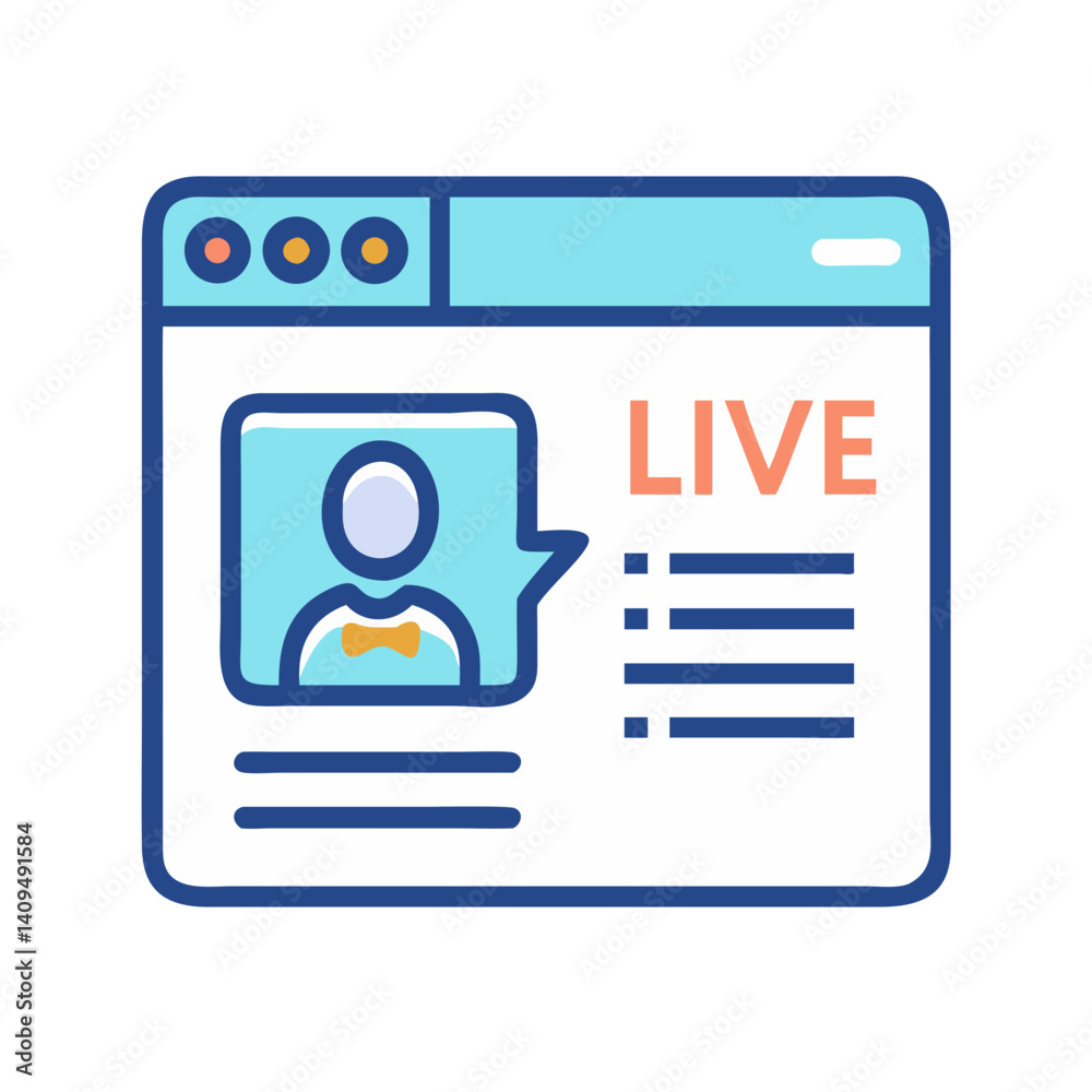 Aufkleber support agent window icon representing live customer assistance