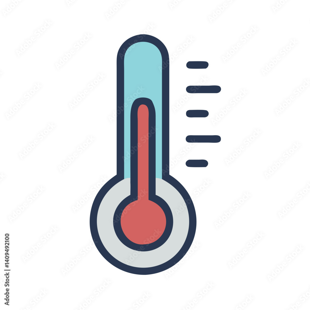 Poster Thermometer Icon Representing Temperature Measurement