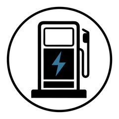 Fototapeta premium Charging Station Icon Line Art Vector Illustration Design