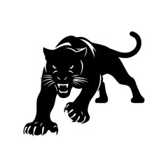 Black panther logo vector illustration template. Simple design hand drawing 
